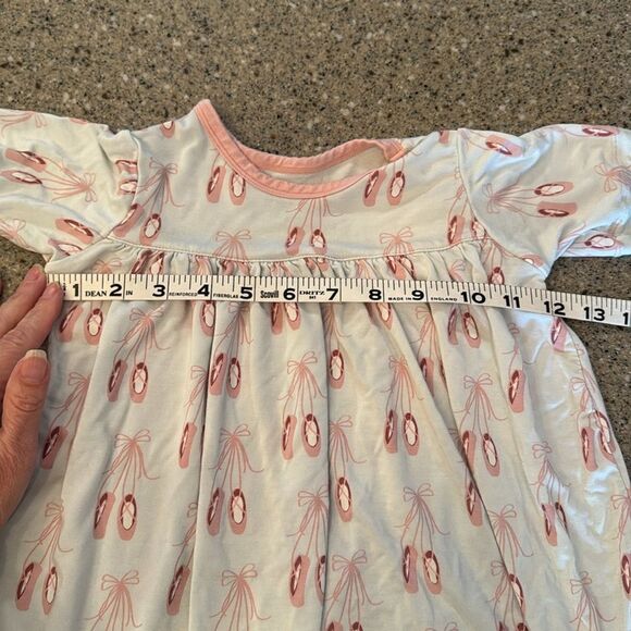 KICKEE PANTS Bamboo Classic Short Sleeve Swing Dress- Fresh Air Ballet - Picture 5 of 8